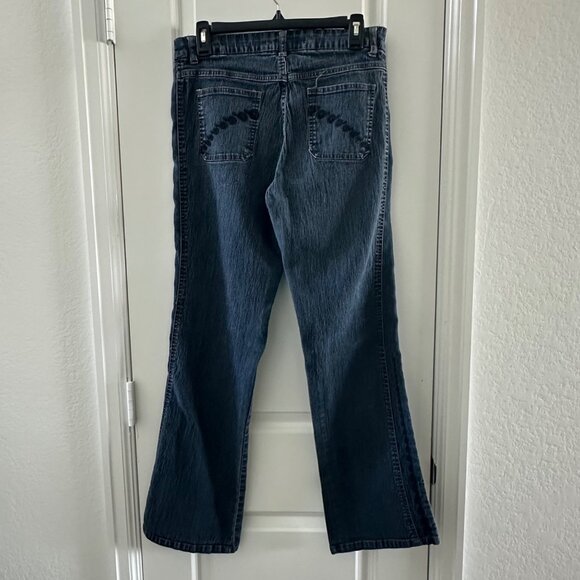 Vintage Y&F Womens High-Waisted Denim Jeans Size 11/12 With Embroidered Details - Picture 2 of 8